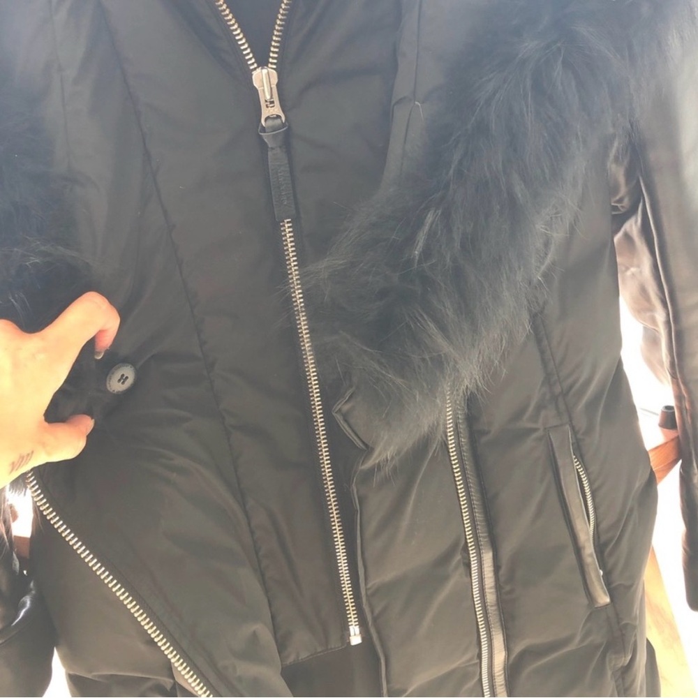 Mackage Cordelia Black Puffer Coat with Fur Trim - Picture 5 of 7